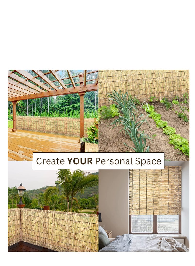 FFD Bamboo Blinds, Natural Bamboo Roll up Window Blind, Privacy Screen for Outdoor Patios 120cm - Image 5