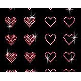 Rococo Designs Set of 20 Small Pink Hearts Rhinestone Stud Iron on Hotfix Transfer Heart Bilng - Image 2