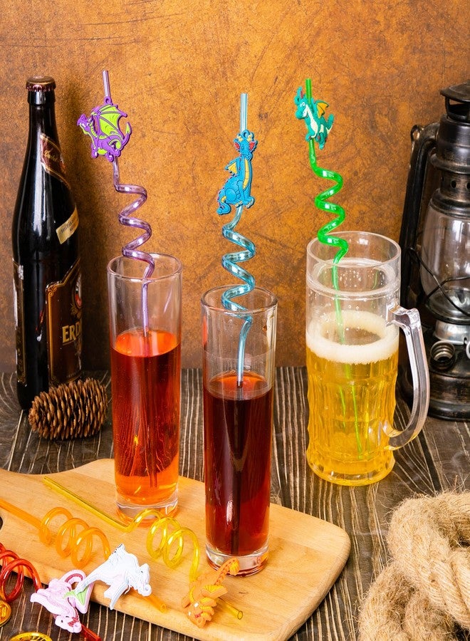 Zhehao 24 Pieces Dragon Drinking Straws Dragon Party Reusable Drinking Plastic Straws Kids Party Supplies Favors for Juice Milk Drinks Colorful Decoration and Birthday Present - Image 5
