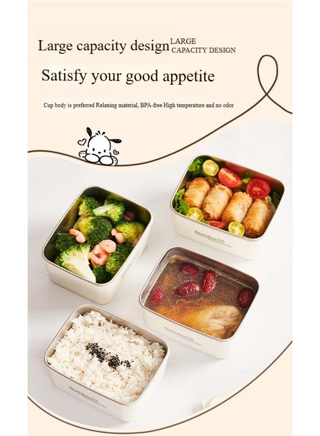 HaHaHai Stainless Steel Lunch Box: Microwave-Safe Round Bento Box - 316 Stackable Insulated Leakproof 4 Pack , with Thermal Bag& Cutlery - for Adults Students Office School Picnic Camping - Image 2