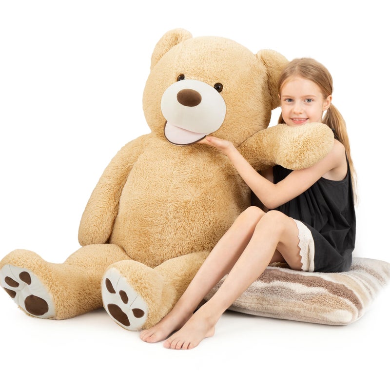 MorisMos Smiling Giant Teddy Bear 4 Feet Soft Large Big Teddy Bear Stuffed Animals Plush 47 Inch Gifts for Kids Girlfriend Baby Shower Birthday Brown - Image 3