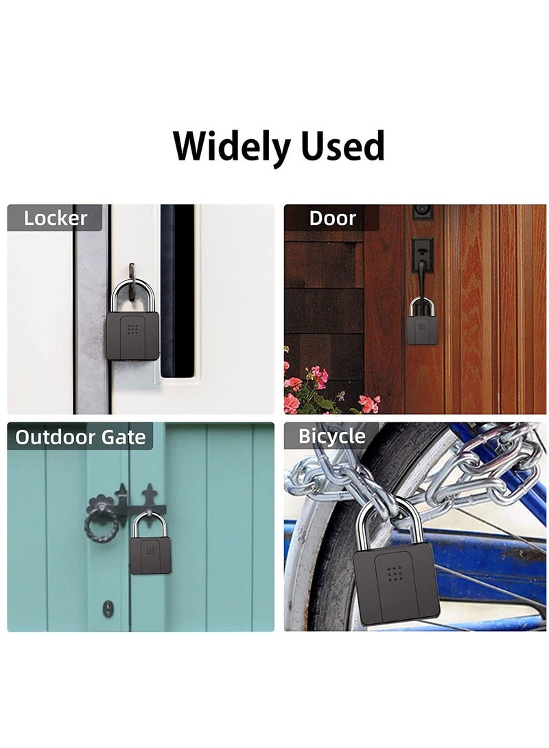 Fingerprint Padlock, Long Shackle Smart Padlock Bluetooth Lock with Mobile APP Outdoor Waterproof and Keys for School Gym Locker, Fence, Gate, Toolbox, Warehouses, Office - Image 5