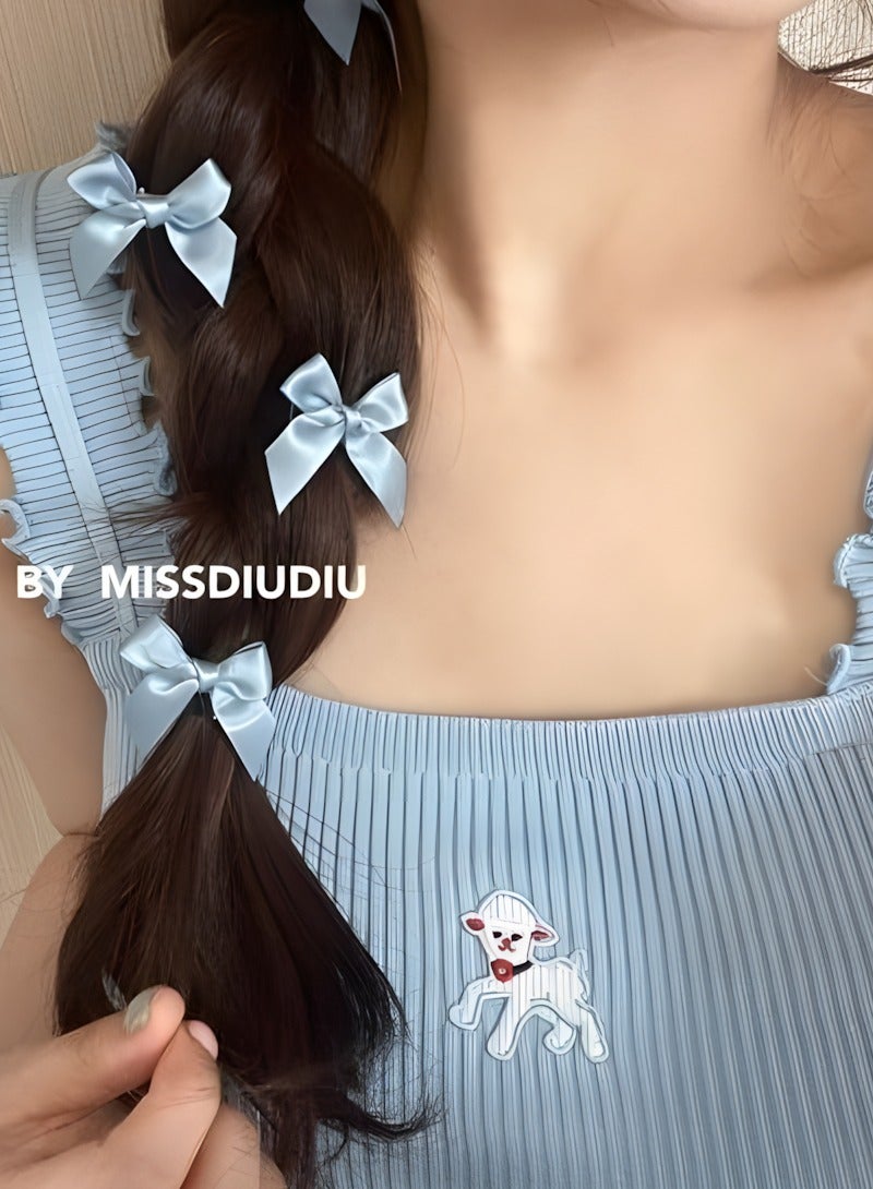 Vergali 18-Piece Mini Bow Hair Clips, Sweet Non-Slip Bow Hair Accessories for Women and Girls (White+Blue+Pink) - Image 4