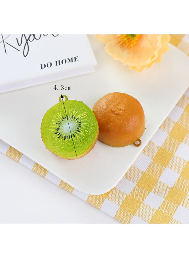 Simulation Fruit Pendant Simulation Mini Half Fruit For Apple Watermelon Pitaya Kiwi Model Exclusive-Color:Half Kiwi Fruit-Specifications:Keychain  - Image 1