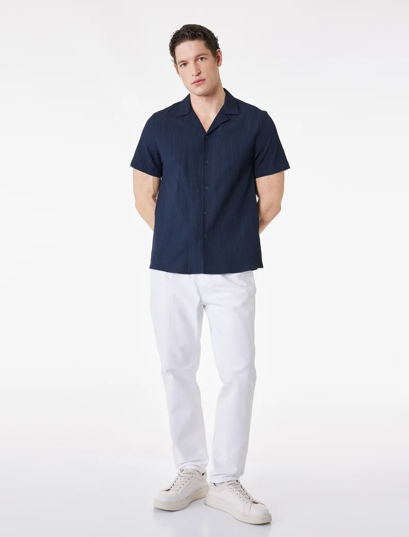 كوتون Lapel Neck Shirt