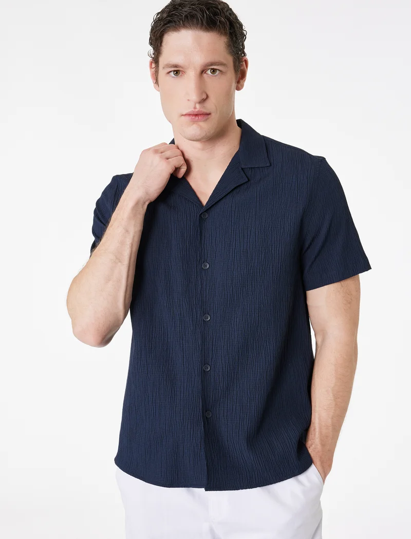 كوتون Lapel Neck Shirt