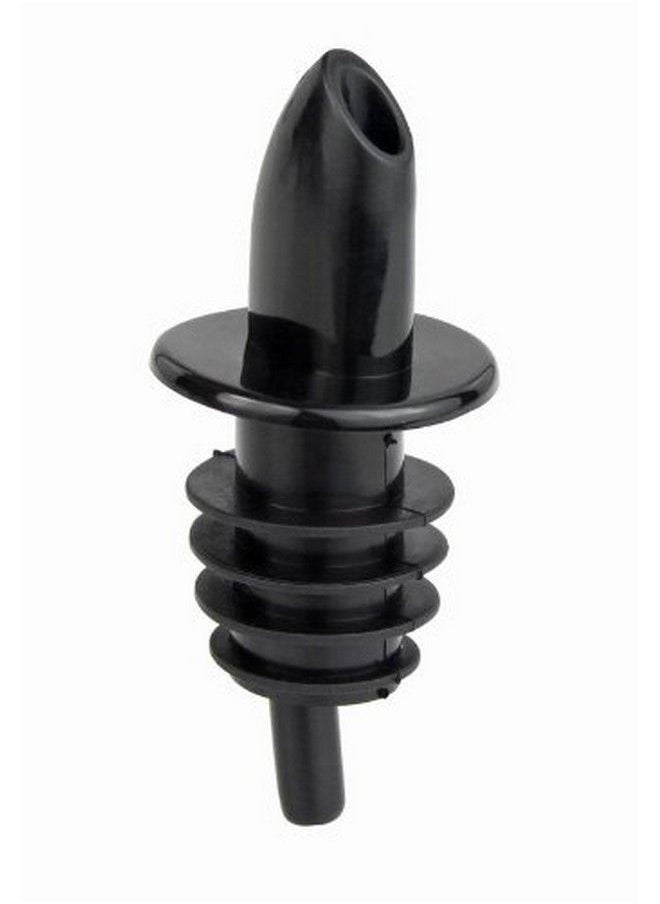 New Star Foodservice 48476 Plastic Liquor Free Flow Pourer Stopper (Set Of 6) Black  - Image 1