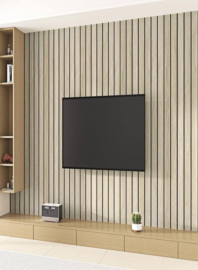 Wallercity ألواح حائط ثلاثية الأبعاد من الخشب البني الفاتح من Wallercity، ألواح خشبية ذاتية اللصق عازلة للصوت لغرفة النوم وغرفة المعيشة، ألواح خشبية قابلة للتقشير واللصق للديكور الداخلي، سياج صوتي مقاوم للماء 11.7 بوصة × 197 بوصة - Image 4