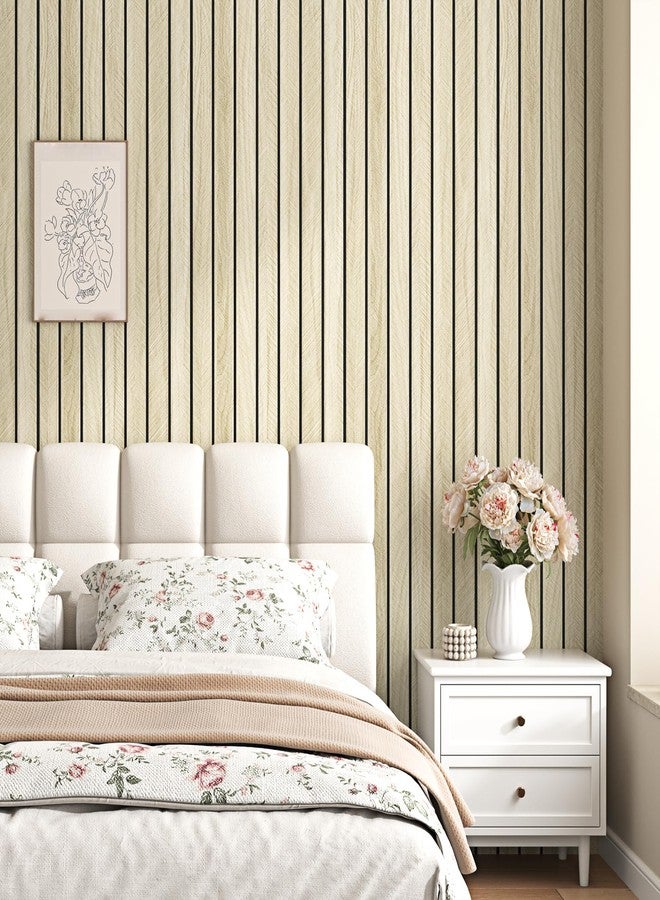 Wallercity ألواح حائط ثلاثية الأبعاد من الخشب البني الفاتح من Wallercity، ألواح خشبية ذاتية اللصق عازلة للصوت لغرفة النوم وغرفة المعيشة، ألواح خشبية قابلة للتقشير واللصق للديكور الداخلي، سياج صوتي مقاوم للماء 11.7 بوصة × 197 بوصة - Image 5