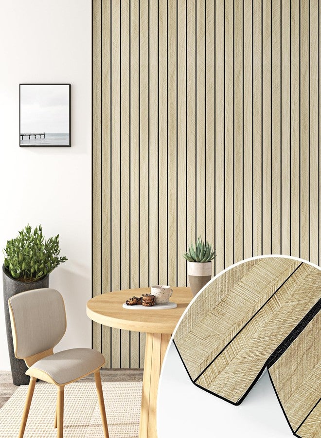 Wallercity ألواح حائط ثلاثية الأبعاد من الخشب البني الفاتح من Wallercity، ألواح خشبية ذاتية اللصق عازلة للصوت لغرفة النوم وغرفة المعيشة، ألواح خشبية قابلة للتقشير واللصق للديكور الداخلي، سياج صوتي مقاوم للماء 11.7 بوصة × 197 بوصة - Image 3