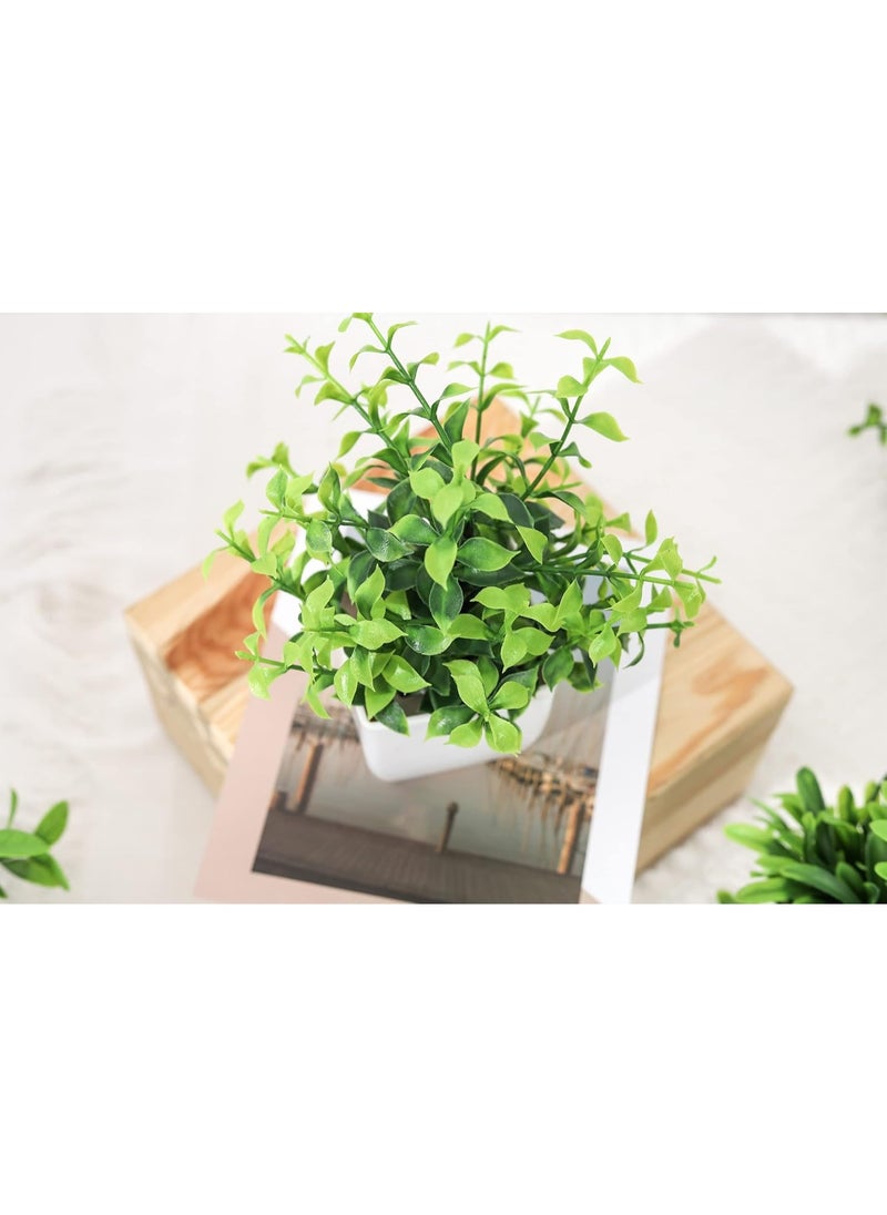 ماركة غير محددة نباتات صناعية صغيرة في أصيص، نباتات صناعية صغيرة لديكور المنزل والأماكن الخارجية وديكور المنزل الريفي والحمام مجموعة من 6 قطع  - Image 2