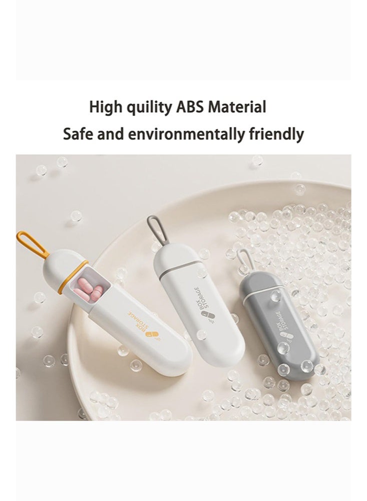 علبة حبوب صغيرة ضد الرطوبة ب3 فتحات - مقاومة للماء ومثالية للسفر أو الاستخدام اليومي -أبيض/برتقالي - Image 4