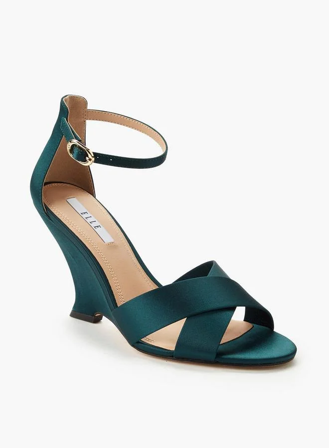 Elle Women Cross Strap Wedge Heel Sandals
