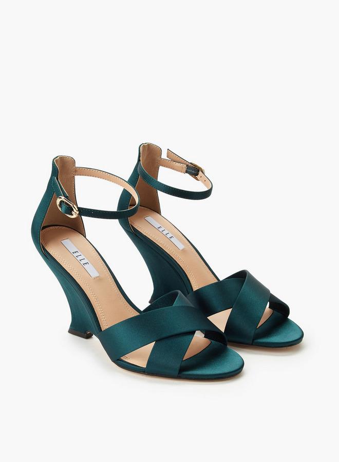 ELLE Women Cross Strap Wedge Heel Sandals - Image 3