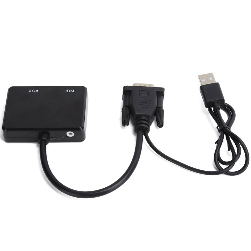 VGA HDMI Splitter: Black USB Powered, Plug And Play - Dual Display Output, Audio Support Converter for Home Office, Gaming Consoles, Media Devices - Image 4