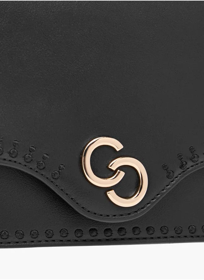 Celeste Solid Crossbody Bag with Detachable Strap and Flap Closure