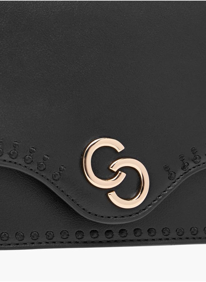 Celeste Solid Crossbody Bag with Detachable Strap and Flap Closure  - Image 3