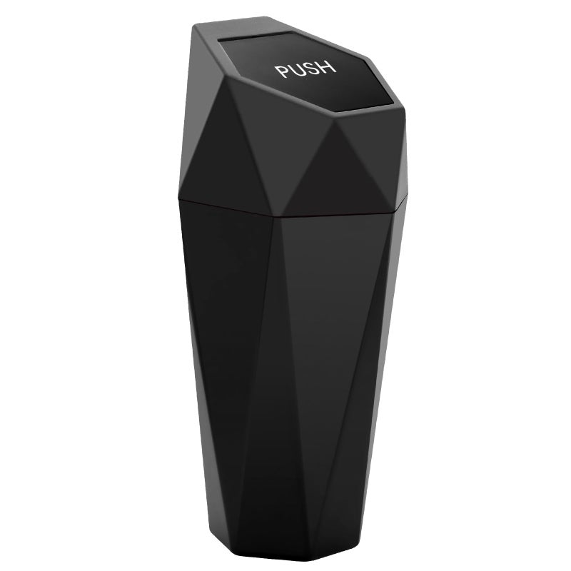Ginsco Car Trash Can with Lid Mini Car Trash Can Cup Holder Car Garbage Can Car Accessories for Interior Leakproof Car Trash Bin Multipurpose Mini Trash Can for Car RV Home Office Black