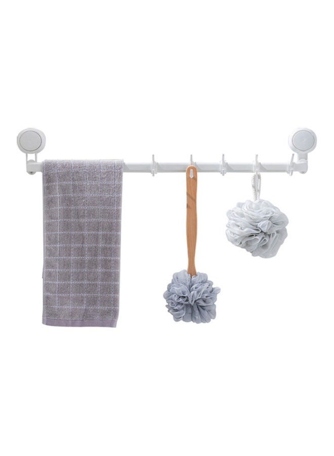 NIBEMINENT Towel Holder With Hooks White 67.4cm - Image 1