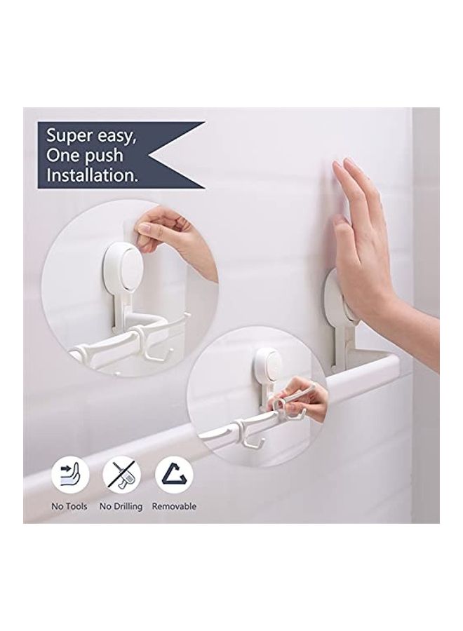 NIBEMINENT Towel Holder With Hooks White 67.4cm - Image 4