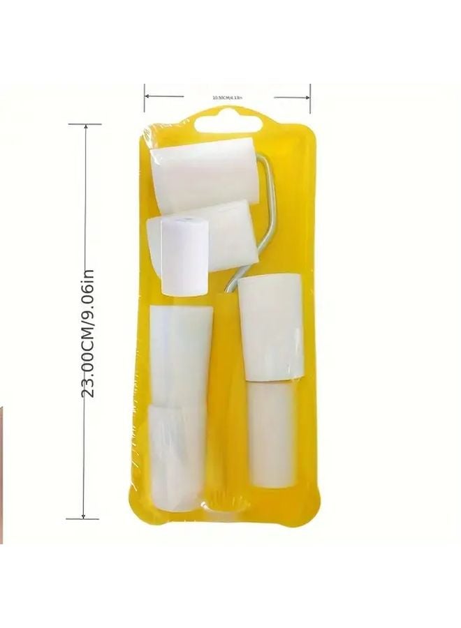 1SET 2 Inch Mini Foam Paint Roller Kit With 6 High Density Refills Tray And Handle - Image 4