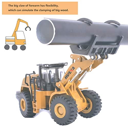 Ailejia 150 Scale Diecast Wood Grab Construction Vehicle Toys Timber Grab Truck Heavy WoodenBuilding Articulated Alloy Construction Vehicle Model Engineering Car Toy boy Gift Wood Grab - Image 5