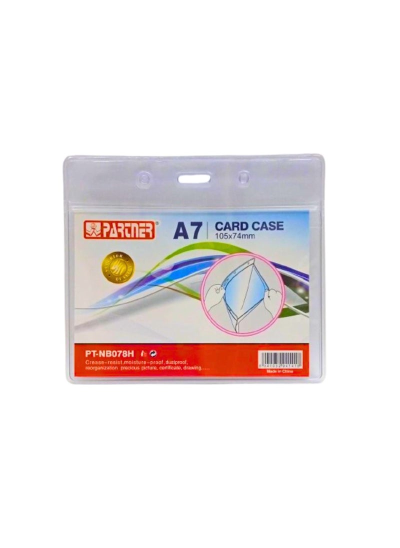 PARTNER ID Card Holders Waterproof Clear Plastic  Perfect for Credit Cards, ID Swipe Cards, Key Cards, and Driver's License  PVC Material (Pack of 10)  - Image 1