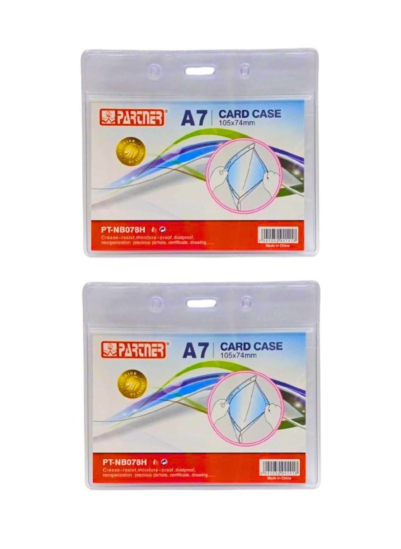 PARTNER ID Card Holders Waterproof Clear Plastic  Perfect for Credit Cards, ID Swipe Cards, Key Cards, and Driver's License  PVC Material (Pack of 10)  - Image 2