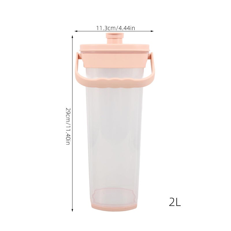 2L Rose Water Pitcher with Lid Cold Drink Dispenser for Fridge Large Capacity Beverage Jug - Image 3