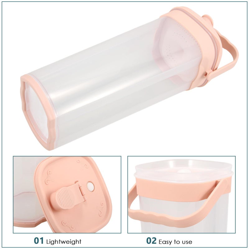 2L Rose Water Pitcher with Lid Cold Drink Dispenser for Fridge Large Capacity Beverage Jug - Image 4