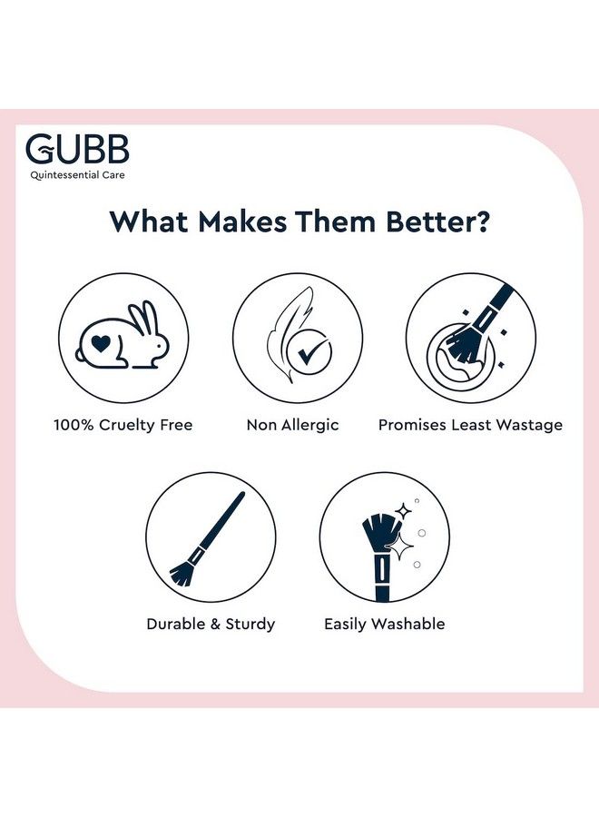 GUBB فرشاة ظلال عيون دائرية بشعيرات ناعمة من جوب و فرشاة ظلال عيون مائلة بشعيرات صناعية حمراء 2 قطع مع ملقط مائل جوب6654 - Image 5