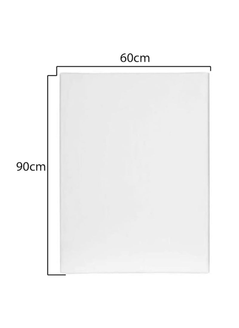 SUPER DEAL - Stretched Canvas 60 X 90CM White Cotton Artist Canvas Boards for Painting Acrylic Pouring Oil Paint Dry & Wet Art Media - Image 1