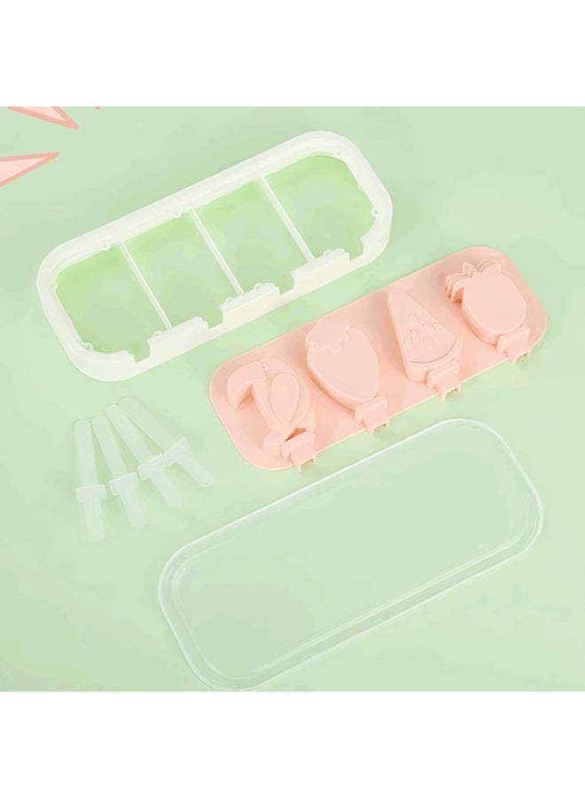 Cute Cartoon-Shaped Popsicle & Ice Cream Molds, Easy-Release Silicone Molds with Lids and Sticks (Cartoon, Christmas, Fruit Shapes) - Image 3