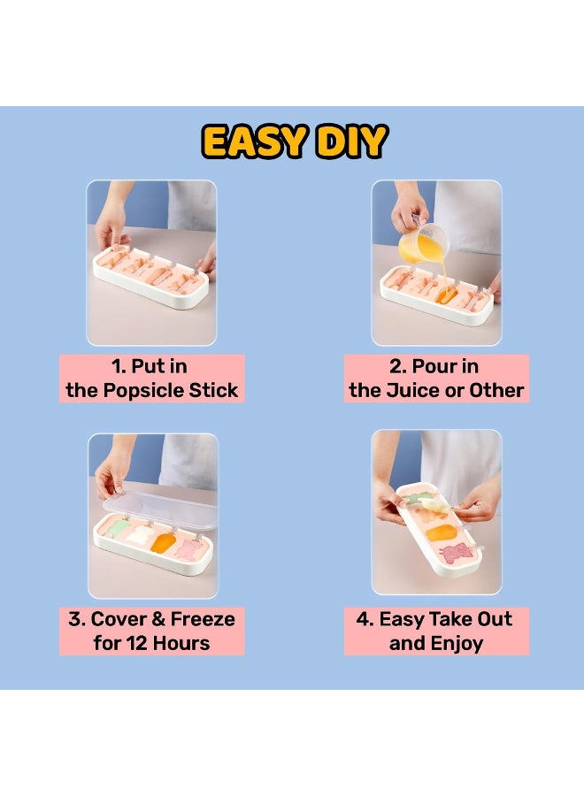 Cute Cartoon-Shaped Popsicle & Ice Cream Molds, Easy-Release Silicone Molds with Lids and Sticks (Cartoon, Christmas, Fruit Shapes) - Image 2