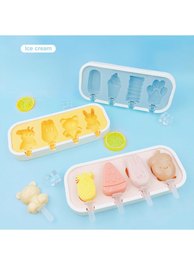 Cute Cartoon-Shaped Popsicle & Ice Cream Molds, Easy-Release Silicone Molds with Lids and Sticks (Cartoon, Christmas, Fruit Shapes) - Image 1