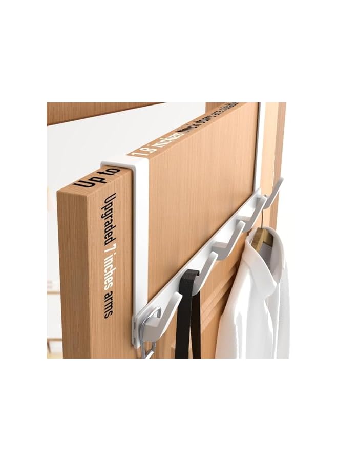promass Over the Door Hook Rack with 5 Hooks, Versatile Door Hanger for Coats, Towels, Bags, Keys, Ideal for Bathroom, Bedroom, Behind Back of Door, White - Image 3