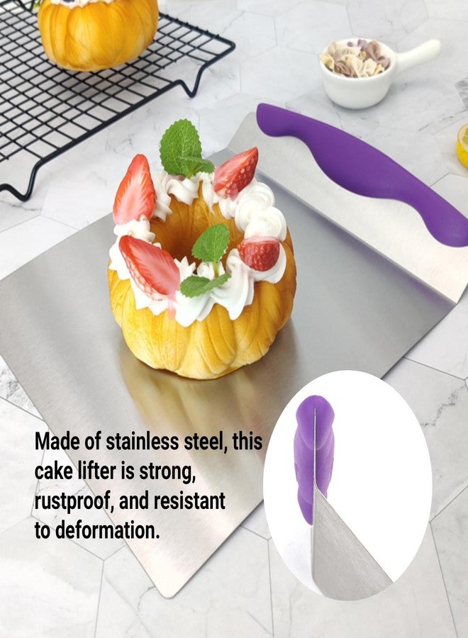 LiebeWH 12 Inch Cake Lifter Stainless Steel Cake Transfer Tray Easy to Transfer Ideal Cake Maker, LIEBEWHZ8H4SA13XN - Image 5