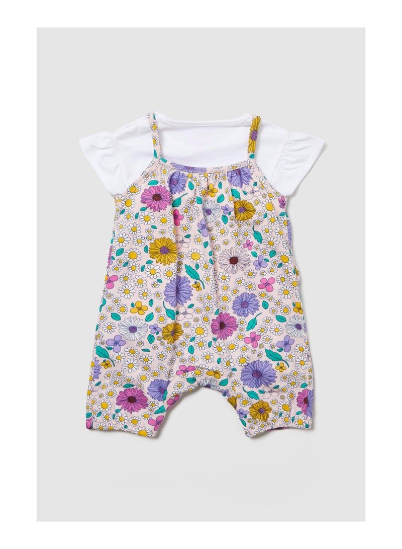 Baby Girls Flower Ruffle Romer Set