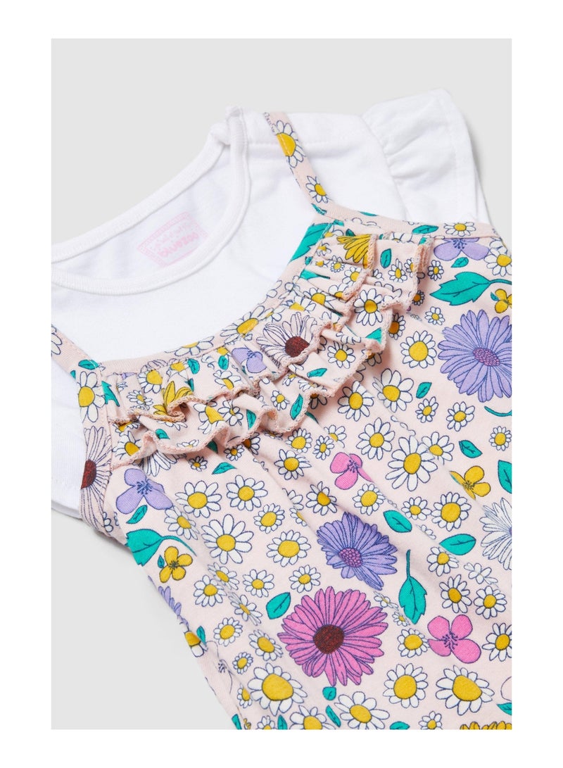 Baby Girls Flower Ruffle Romer Set