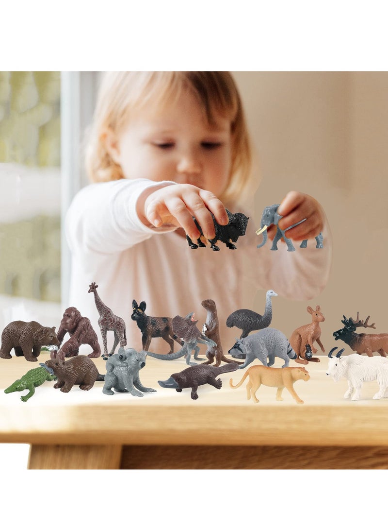 كابتن تيك Safari Animal Figurines Set, 18 Pcs Miniature Forest Creatures, Perfect for Cake Toppers and Birthday Gifts for Kids - Image 4