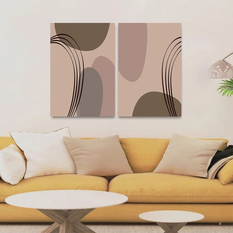 ماركتنا لوحة قماشية ثنائية بتصميم الفن البوهيمي بمقاس اجمالي 80×60 سم - Image 1