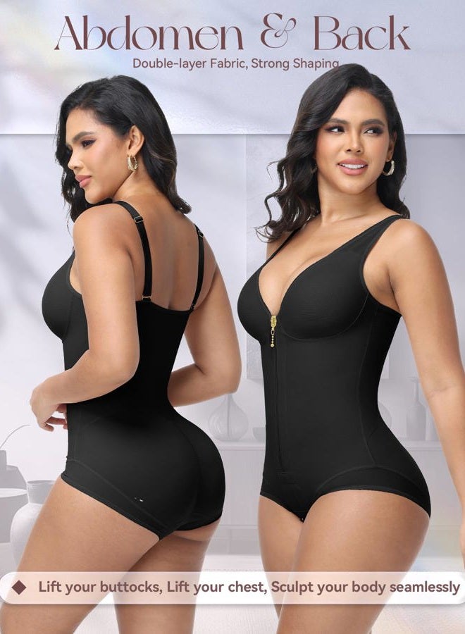 SHAPSHE Fajas Body Shaper Colombianas Moldeadoras Tummy Control Shapewear Compression Garment, Black, M - Image 3