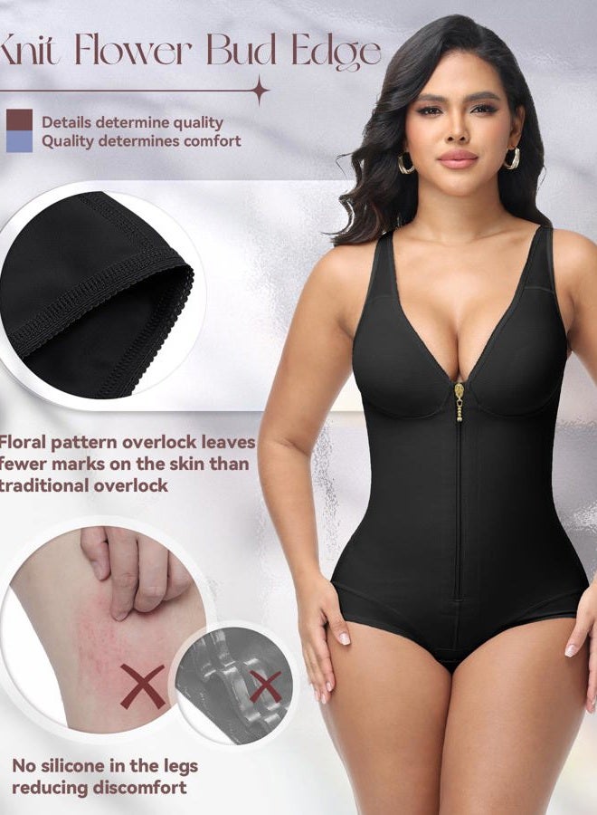 SHAPSHE Fajas Body Shaper Colombianas Moldeadoras Tummy Control Shapewear Compression Garment, Black, M - Image 4