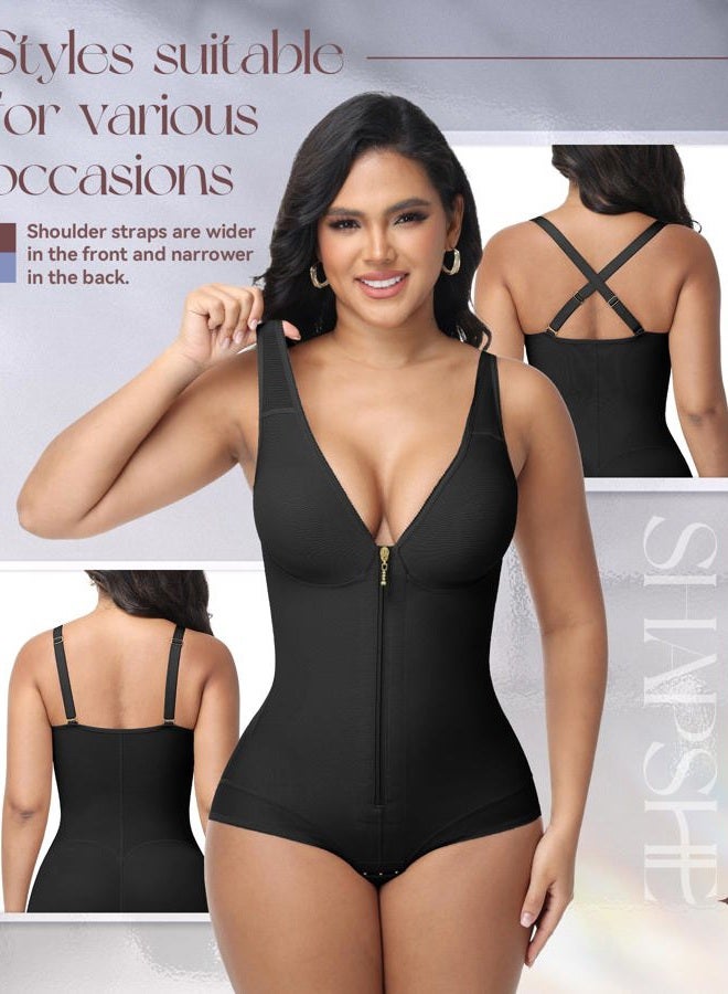 SHAPSHE Fajas Body Shaper Colombianas Moldeadoras Tummy Control Shapewear Compression Garment, Black, M - Image 5