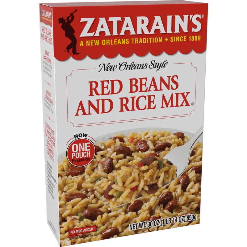 Zatarain's Red Beans and Rice Mix, 30 oz - One 30 Ounce Box of Red Beans and Rice Seasoning Mix, Easy One-Pot Meal with Premium Spices - Image 1