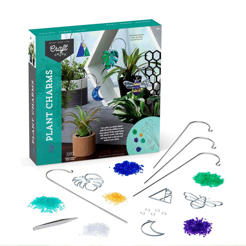 Craft Crush Plant Charms Kit Makes 4 Suncatcher Charms for Plants Metal Garden Stakes Decorative Ornaments for Plant Lovers Gift Home Decor Teens Adults DIY Art Craft Kit Ages 13 - Image 2
