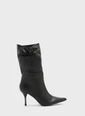 ايلا Ruched Pointed Stiletto Boot