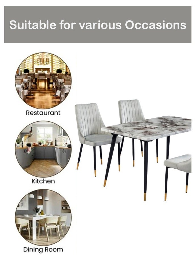 Modern Rectangle dinning Table Marble Top with 4 chairs set 130*80 CM - Image 4