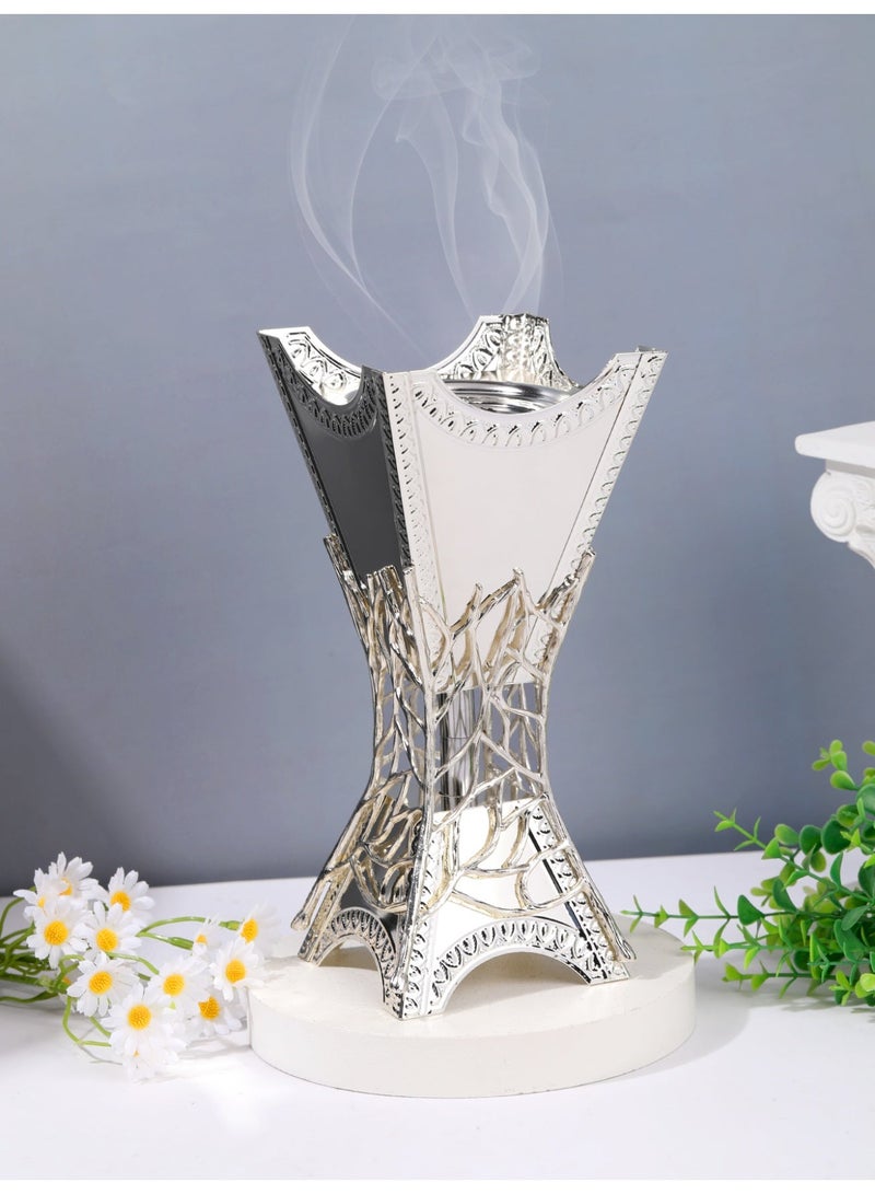 Metal Incense Burner/Bakhoor Burner/Incense holders, Aroma Diffuser, Simple Hammered Design, Electroplating Process, Exquisite Craftsmanship, Suitable For Home Decoration, Living Room, Bedroom, Living Room, Office, Peace, Family Essential, Color Box Independent Packaging - Image 2