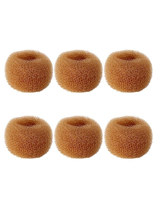 SQULIGT Extra Small Hair Bun Maker for Kids, 6 PCS Chignon Hair Donut Sock Bun Form for Girls, Mini Hair Doughnut Shaper for Short and Thin Hair (Small Size 2 Inch, Light Brown) - Image 1